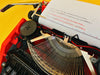 Silver Reed SR10 typing sample QWERTY typeface red typewriter
