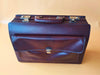 Brown Leather Attache Case | Modernist Lawyer Briefcase | Structured Business Valise with Pocket