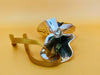 ARDE Italy Silver Plated Preserved Flower - Handmade Floral Jewelry - Vintage Italian Art