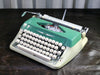 Working Amaya Deluxe Typewriter | Rare Two-Tone Emerald Green with Case