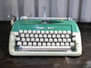 Working Amaya Deluxe Typewriter | Rare Two-Tone Emerald Green with Case