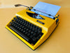 Royal Sahara Portable Typewriter Yellow  – Spanish QWERTY – With Case – Serviced & Working