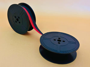 Universal typewriter ribbon in black and red ink