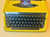 Brother Deluxe 800 Portable Typewriter - Working 1970s Yellow - QWERTZ with Case