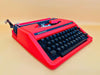 Silver-Reed SR 10 Portable Typewriter - Working 1970s Manual - Red with Case