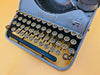 Working 1920s Oliver Typewriter - Gray Retro Metal Machine - QZERTY Modernist Decor