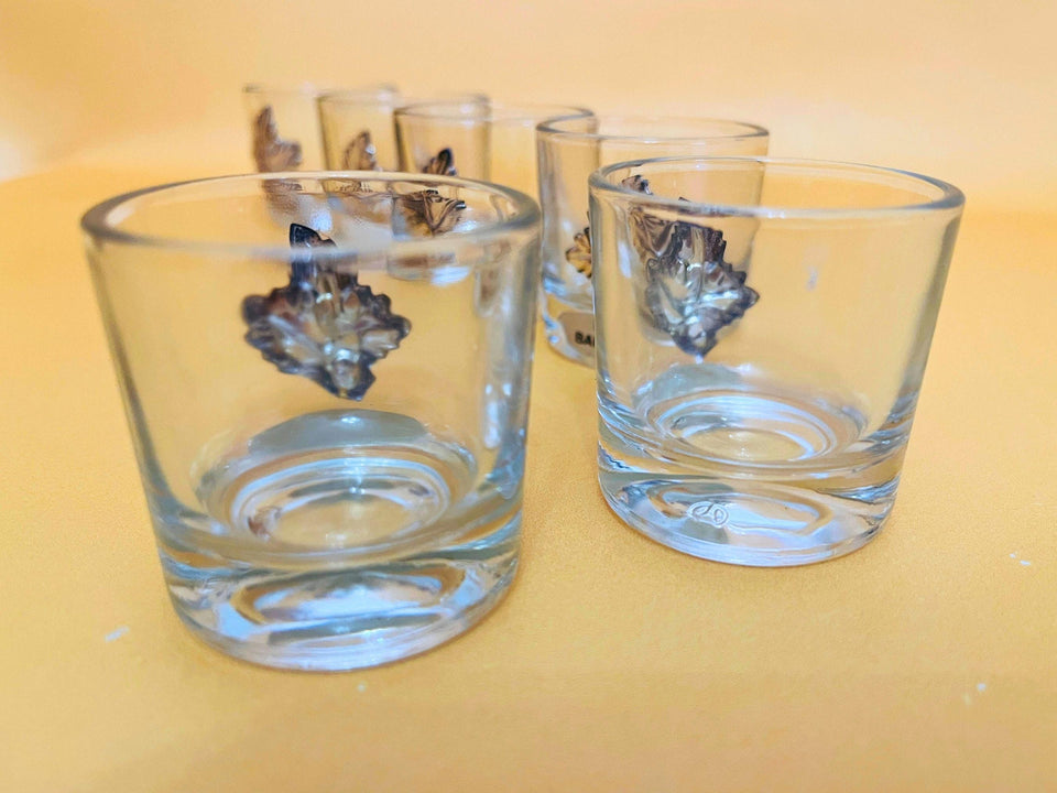 Vintage Spanish Silvered Shot Glass Set - Mid-Century Silver-Plated Barware - Set of 6