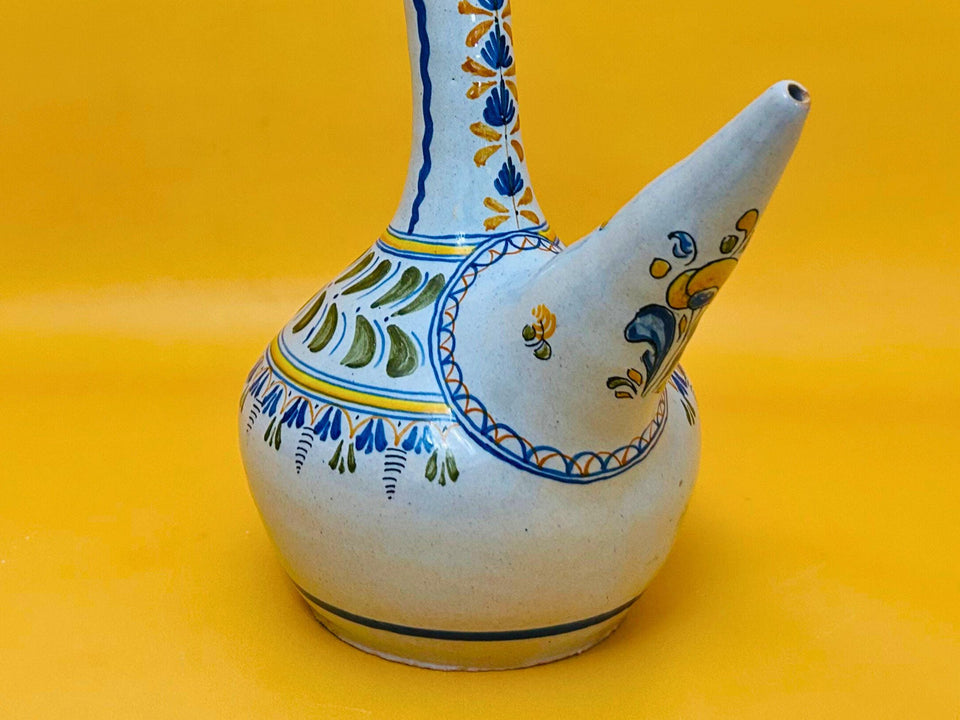 Authentic Spanish Talavera Botijo - Hand-Painted Ceramic Water Pitcher - Traditional Pottery