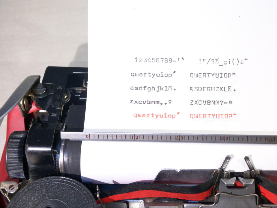 Brother deluxe 220 typing sample black and red ink