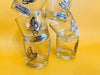 Spanish silvered shot glasses detail engraved finish close-up