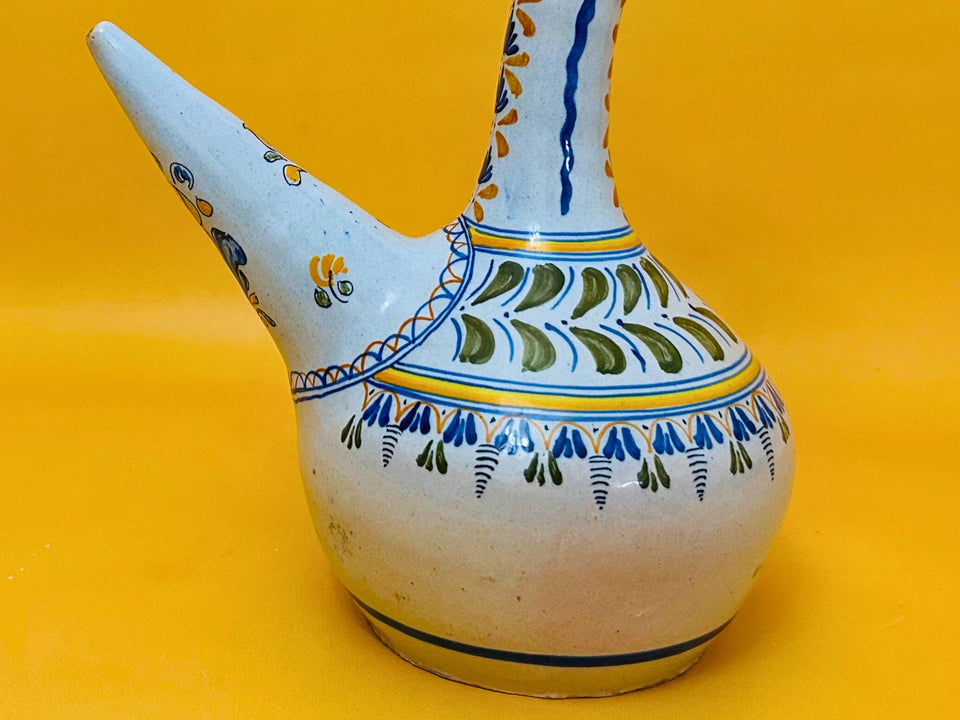 Authentic Spanish Talavera Botijo - Hand-Painted Ceramic Water Pitcher - Traditional Pottery