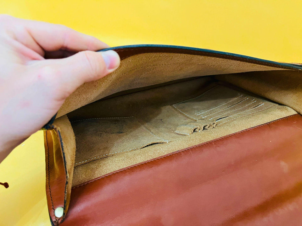 Arthur Aston Vintage Leather Briefcase – Brown Satchel Portfolio Messenger Bag