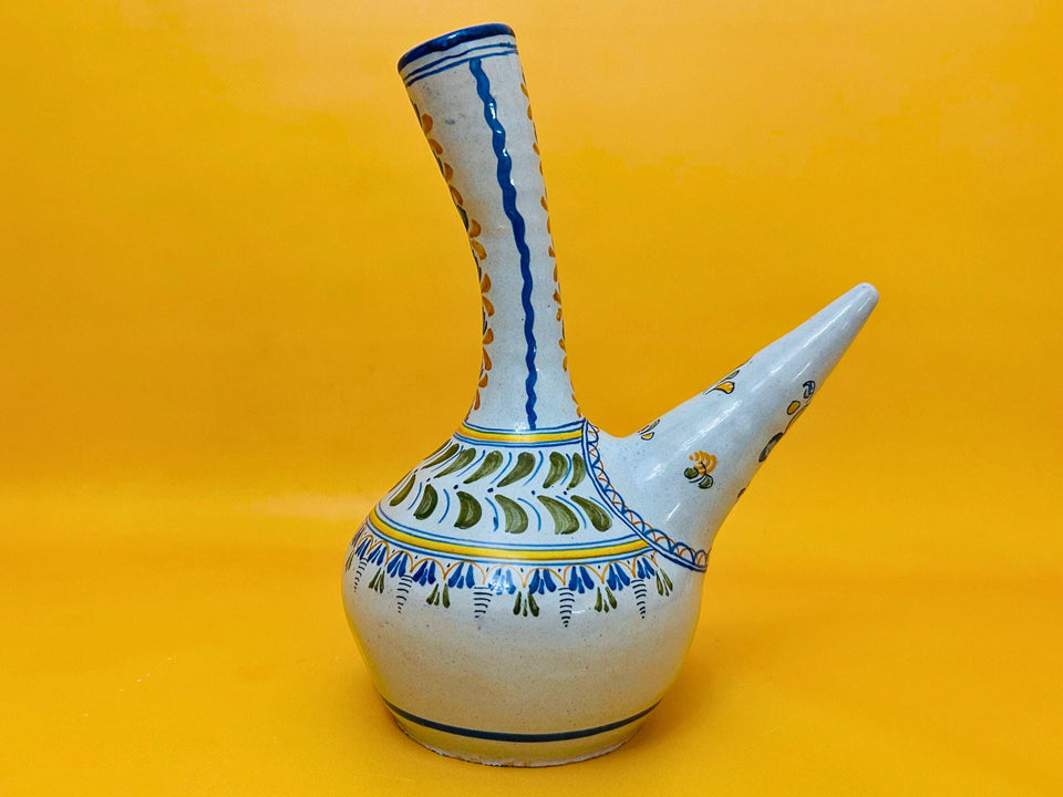 Authentic Spanish Talavera Botijo - Hand-Painted Ceramic Water Pitcher - Traditional Pottery