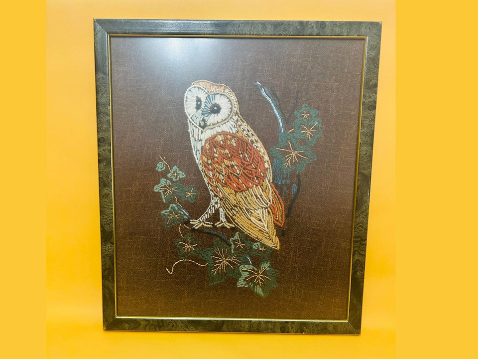 Vintage owl macrame wall hanging handmade decor