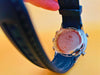 Marea watch detail stainless steel case and dial close-up