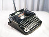 Erika Model 8 Manual Typewriter - Working 1930s German Machine - AZERTY Black Gloss