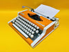 Olympia Traveller De Luxe Typewriter – 1970 Orange Portable Manual Typewriter with Case