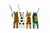 Hand-Carved Wooden Cat Figurines (Set of 4) - Rustic Folk Art Sculptures - Small Animal Decor